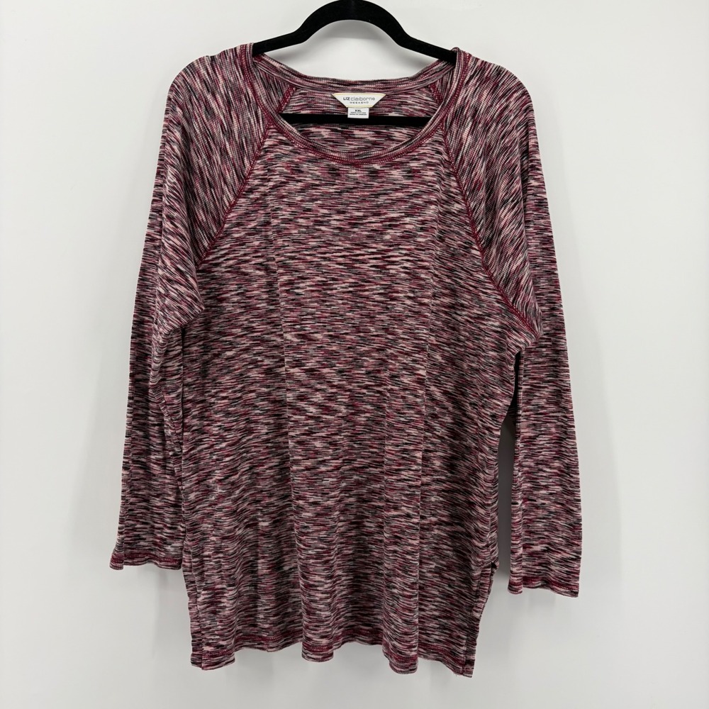 Liz Claiborne Weekend Womens‎ Size XXL Long Sleeve Raglan Knit Top Multicolored